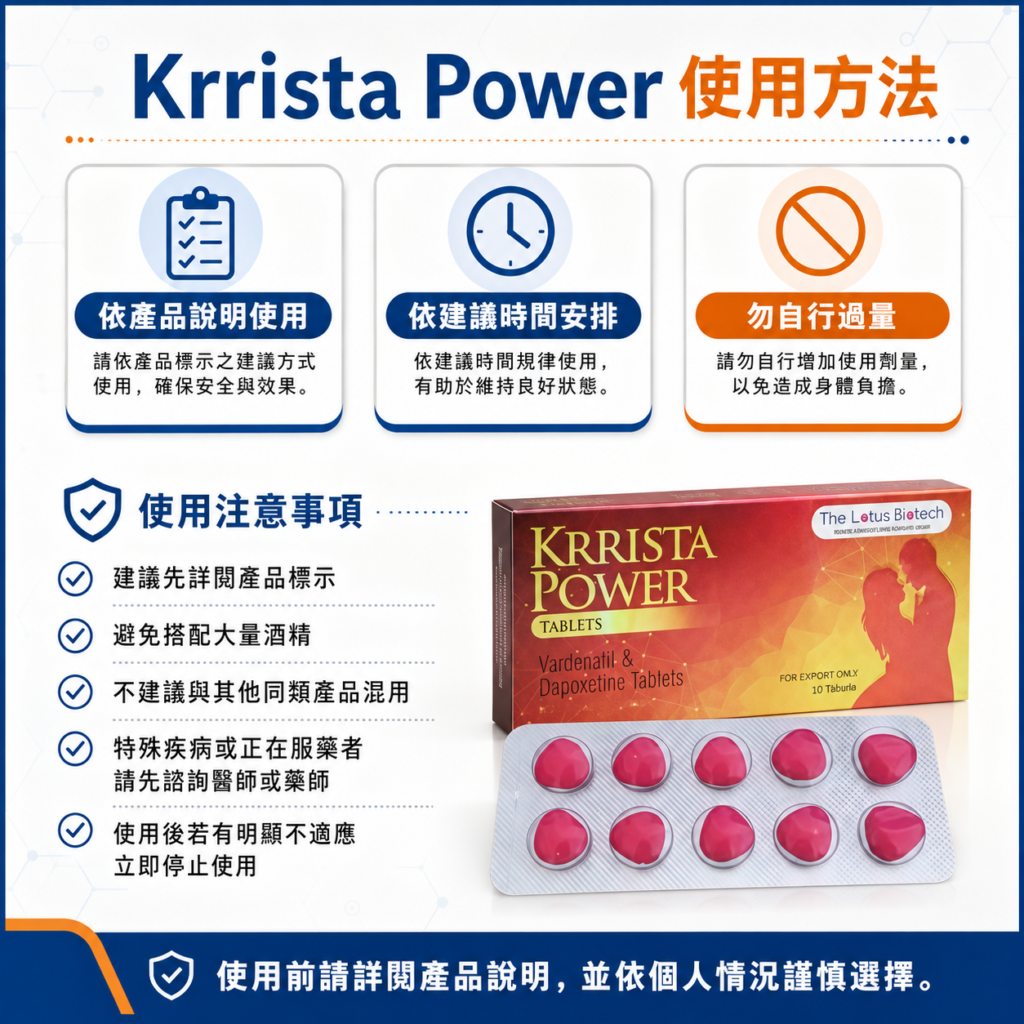 Krrista Power 使用方法與注意事項提醒