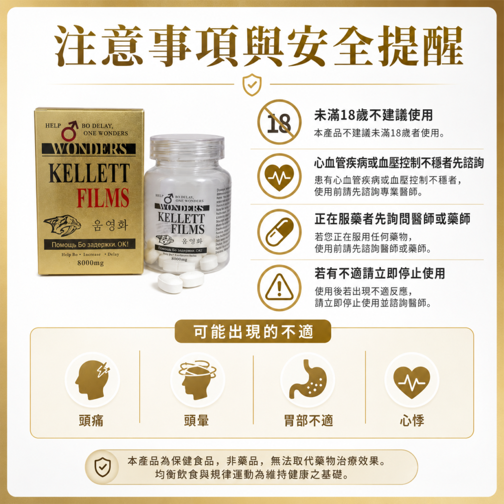 韓國虎王奇力片 KELLETT FILMS 可能副作用與安全提醒